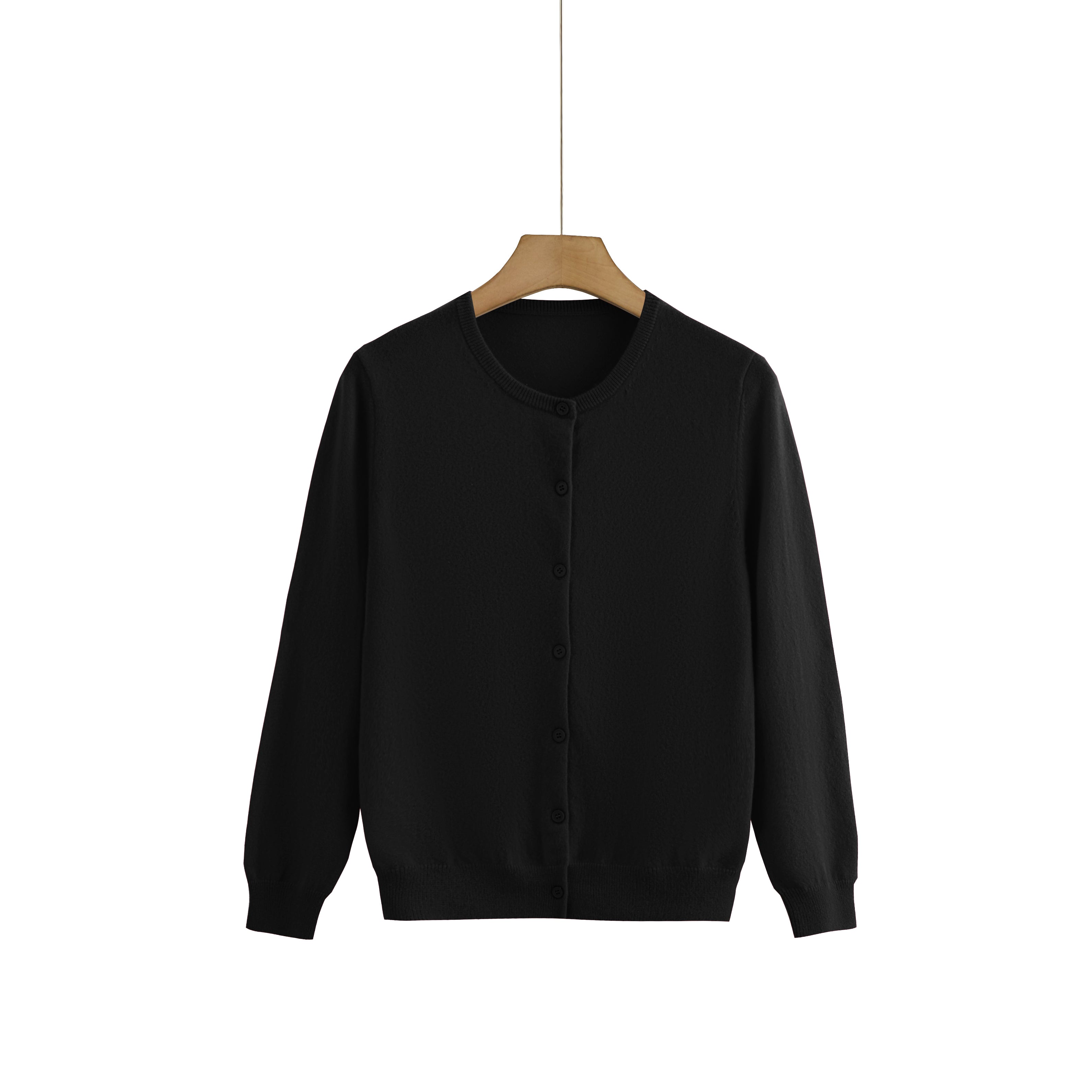 캐시미어 라운드넥 카디건 – 베이직 컬렉션