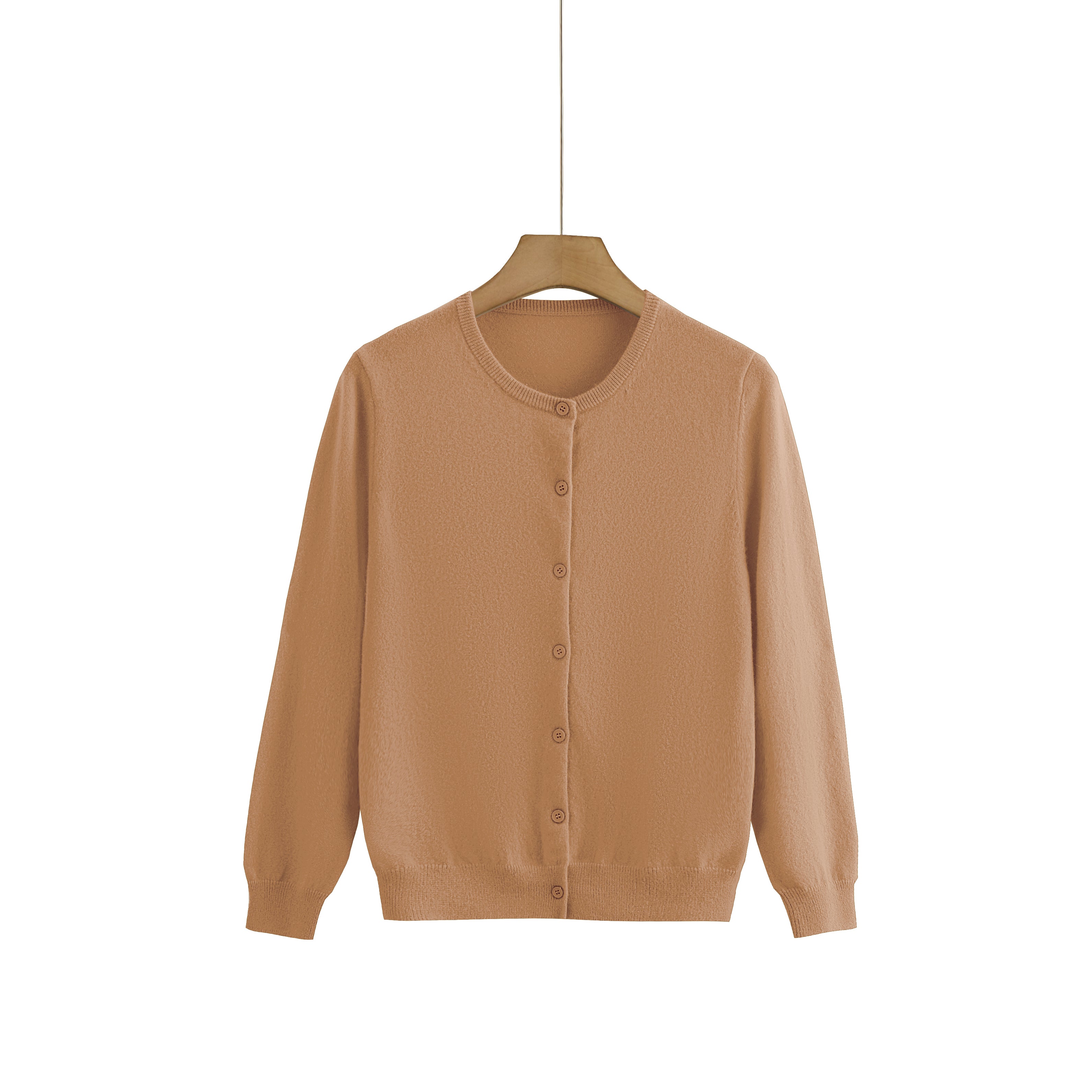 캐시미어 라운드넥 카디건 – 베이직 컬렉션