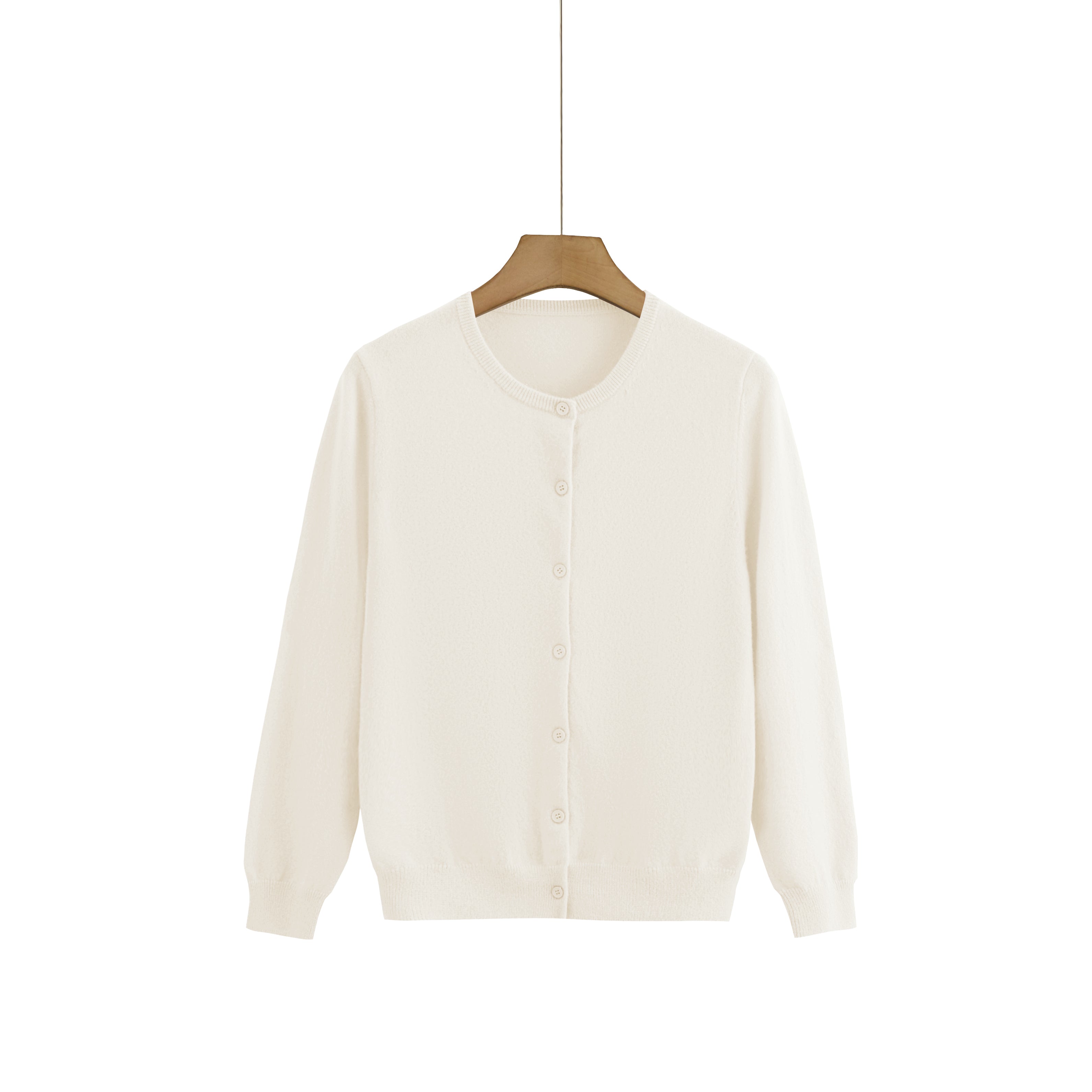 캐시미어 라운드넥 카디건 – 베이직 컬렉션