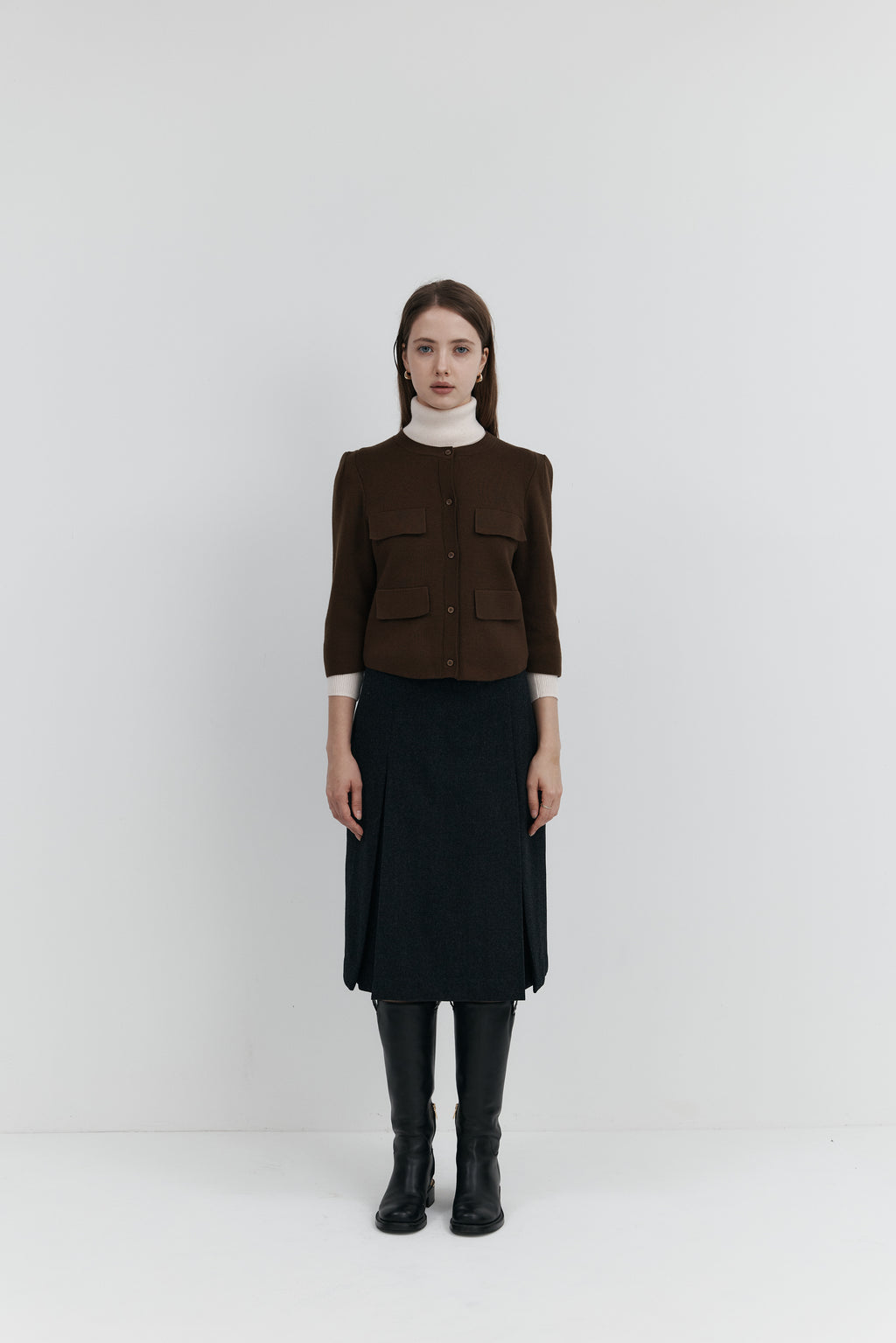 울 프릴 가디건 - 하프슬리브