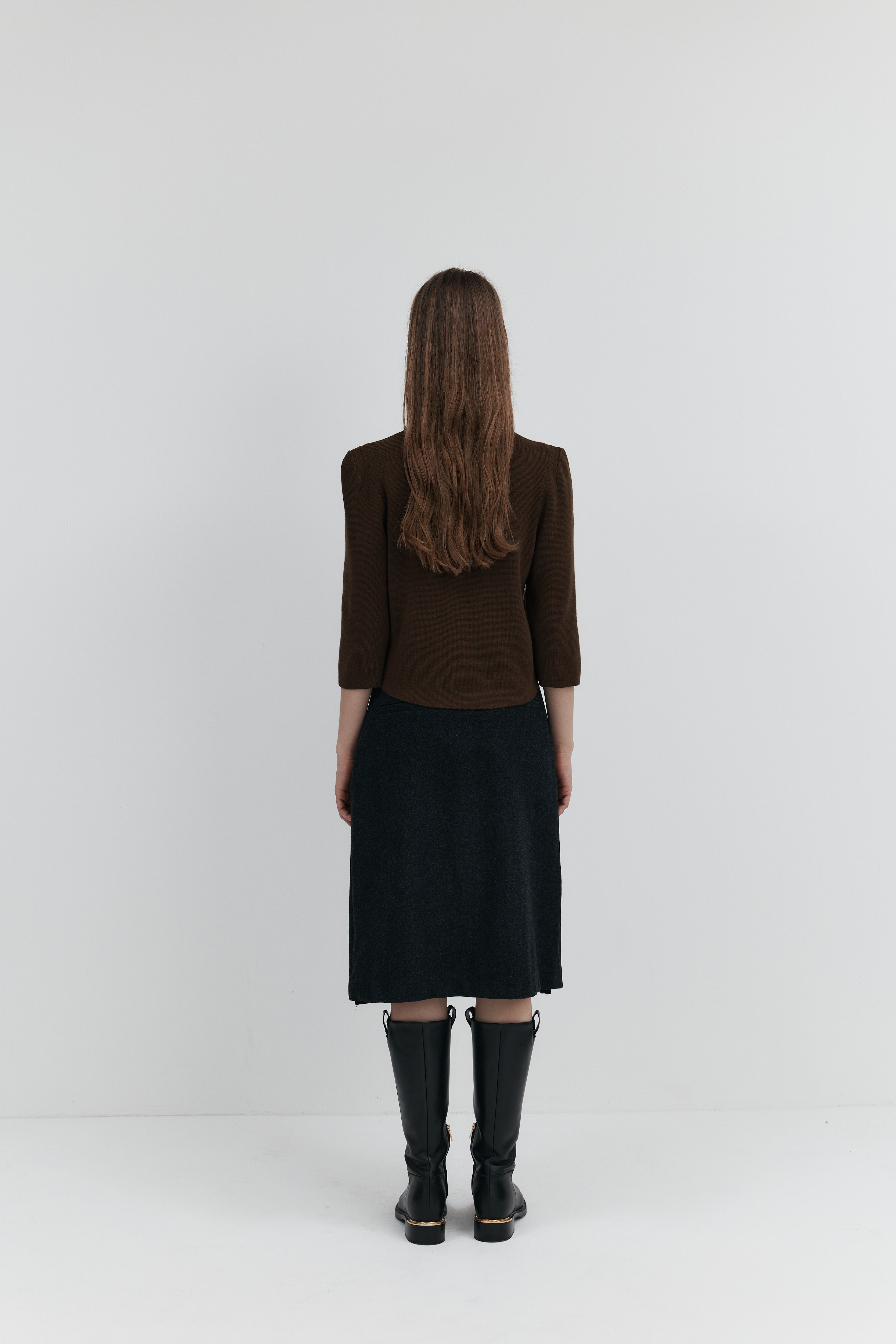 울 프릴 가디건 - 하프슬리브