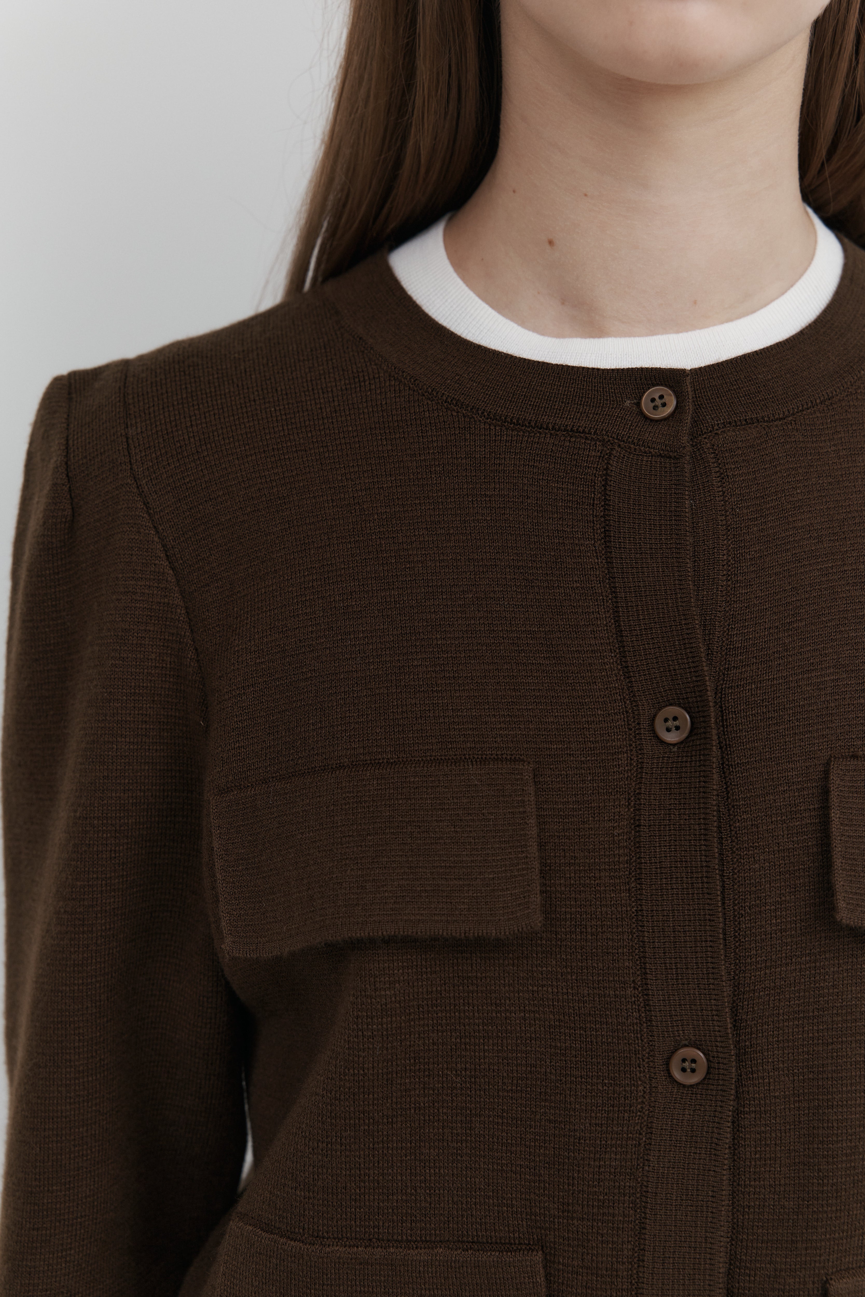 울 프릴 가디건 - 하프슬리브