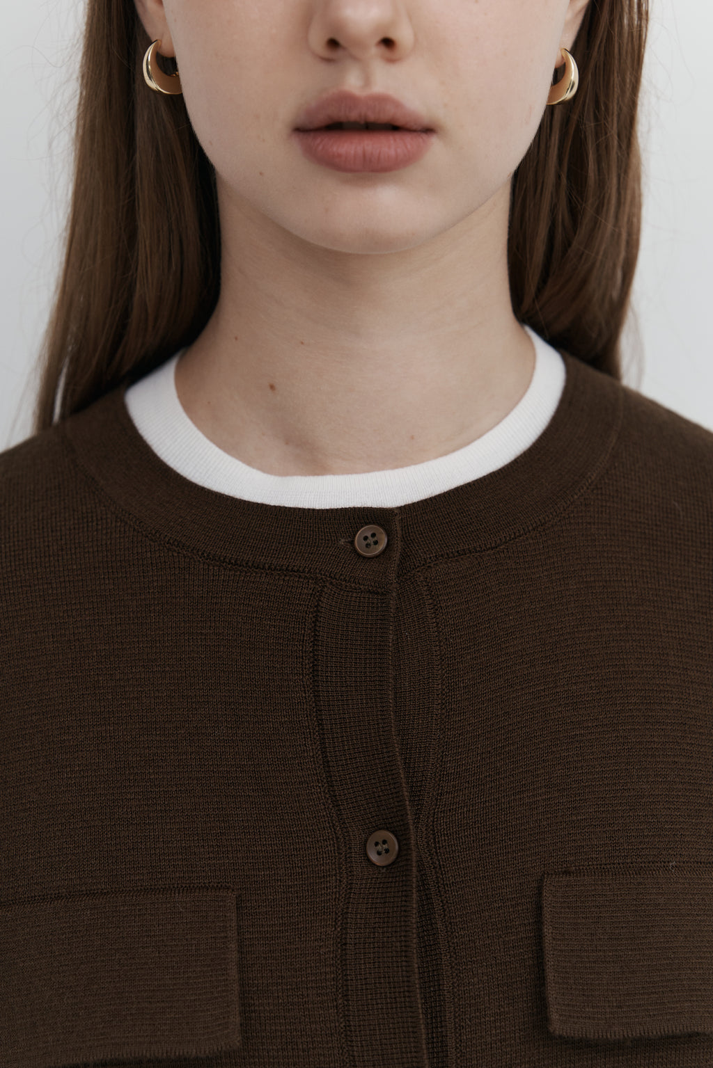 울 프릴 가디건 - 하프슬리브