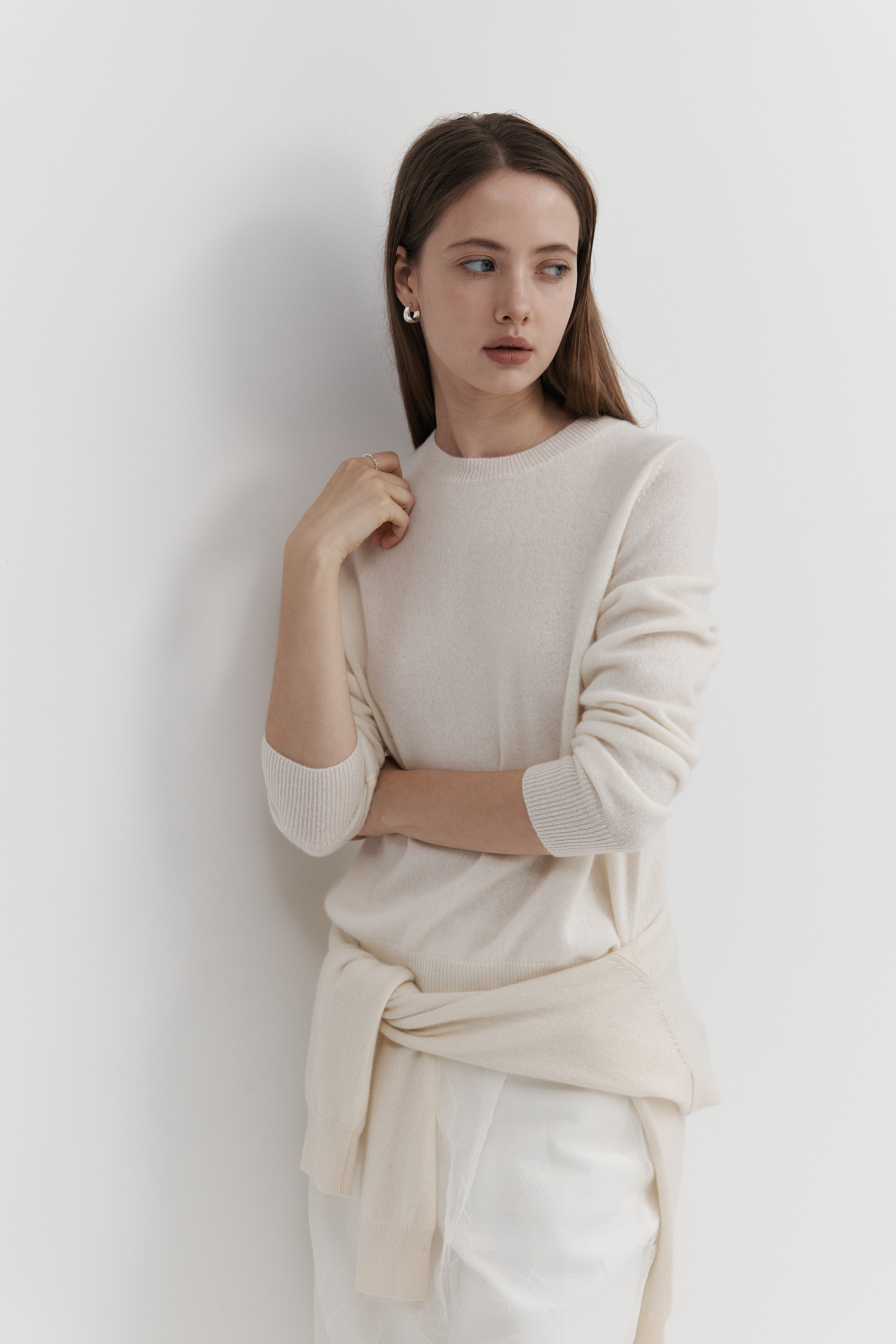 캐시미어 라운드넥 카디건 – 베이직 컬렉션