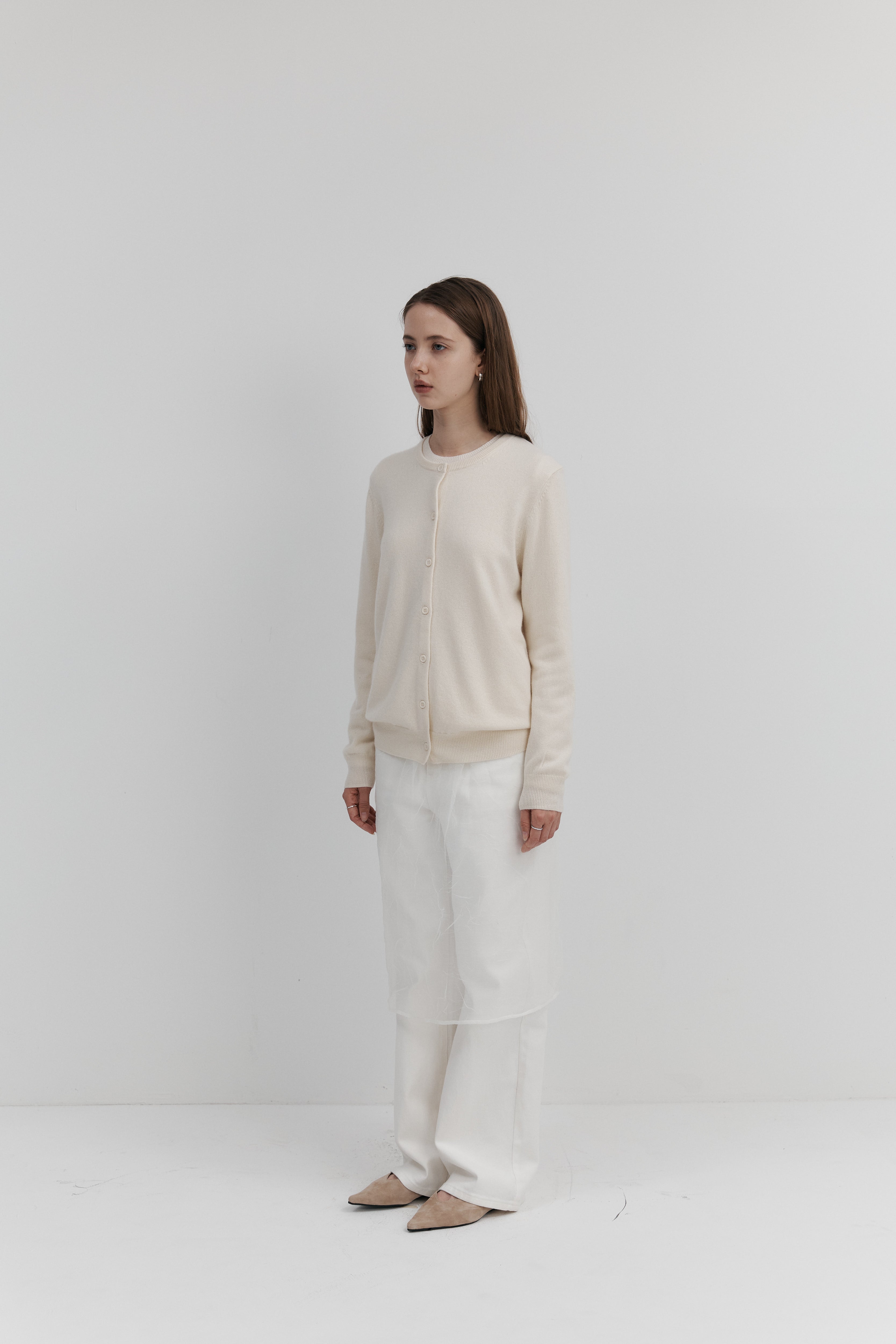 캐시미어 라운드넥 카디건 – 베이직 컬렉션