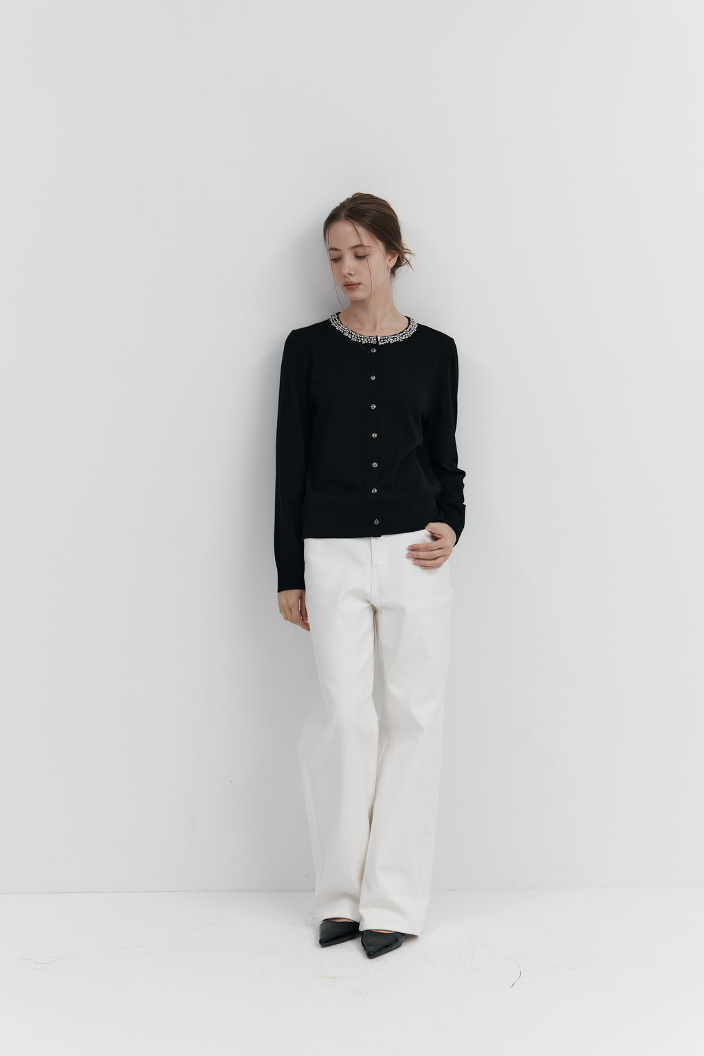 Biella Yarn 울 큐빅 카디건 – 롱슬리브