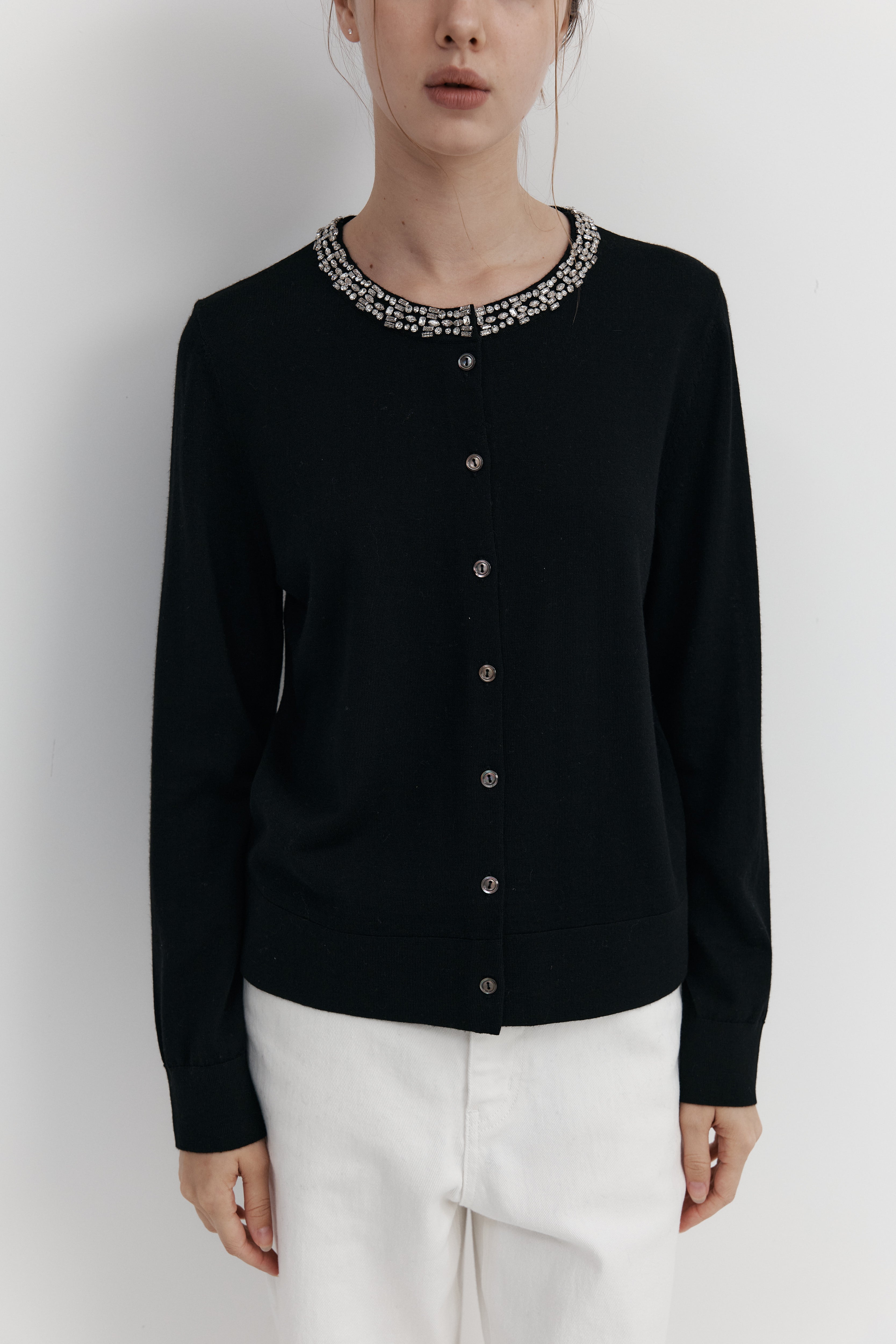 Biella Yarn 울 큐빅 카디건 – 롱슬리브