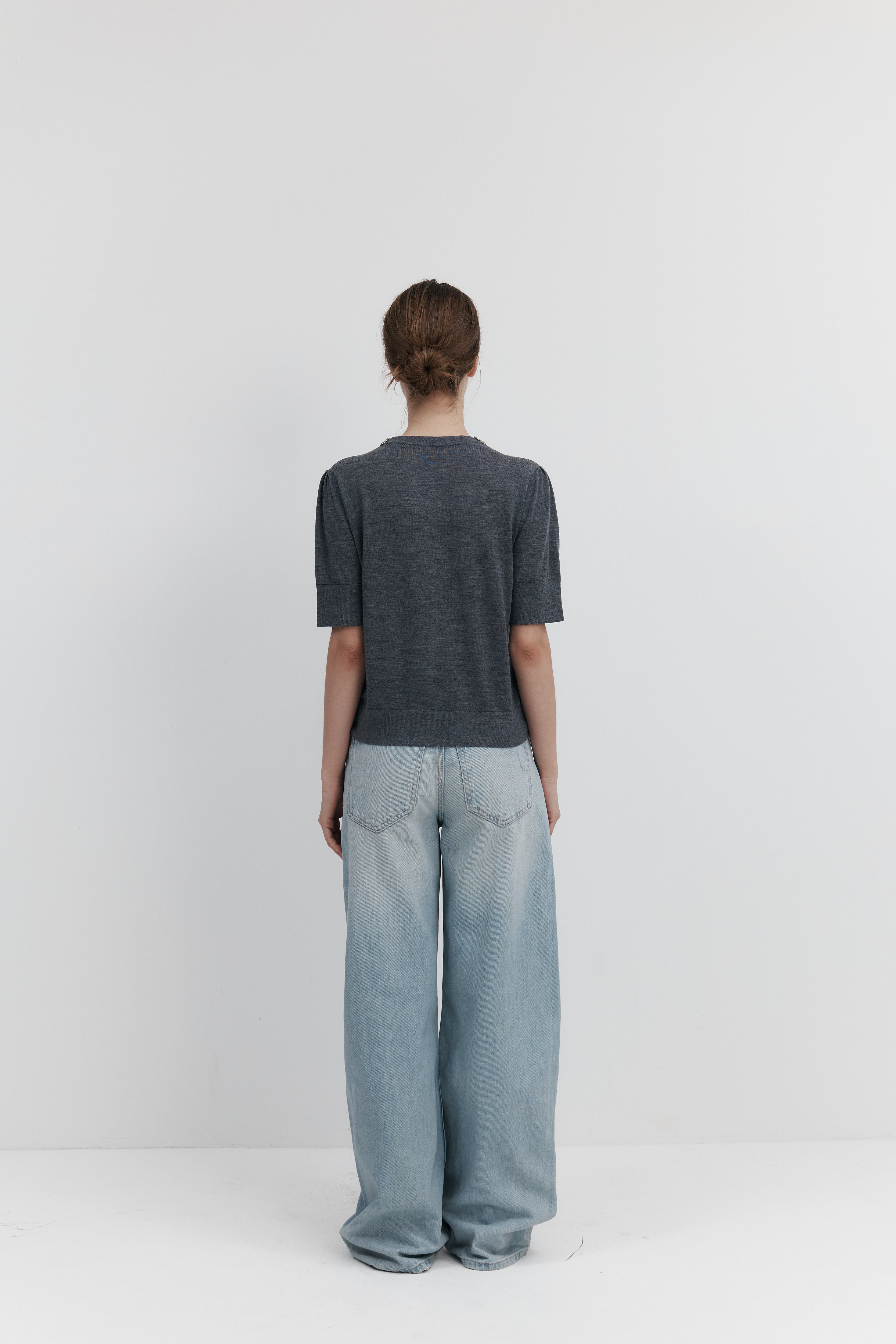 Biella Yarn 울 큐빅 카디건 – 하프슬리브