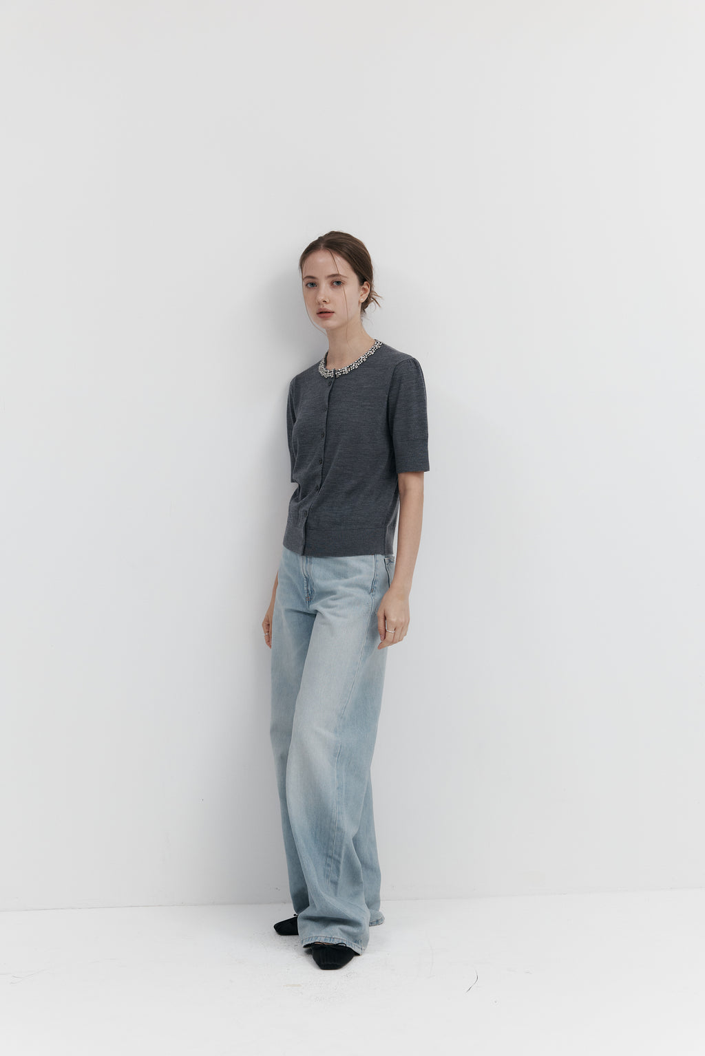 Biella Yarn 울 큐빅 카디건 – 하프슬리브