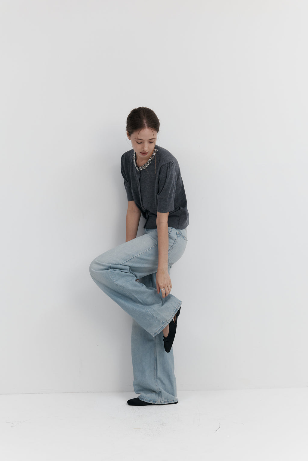 Biella Yarn 울 큐빅 카디건 – 하프슬리브