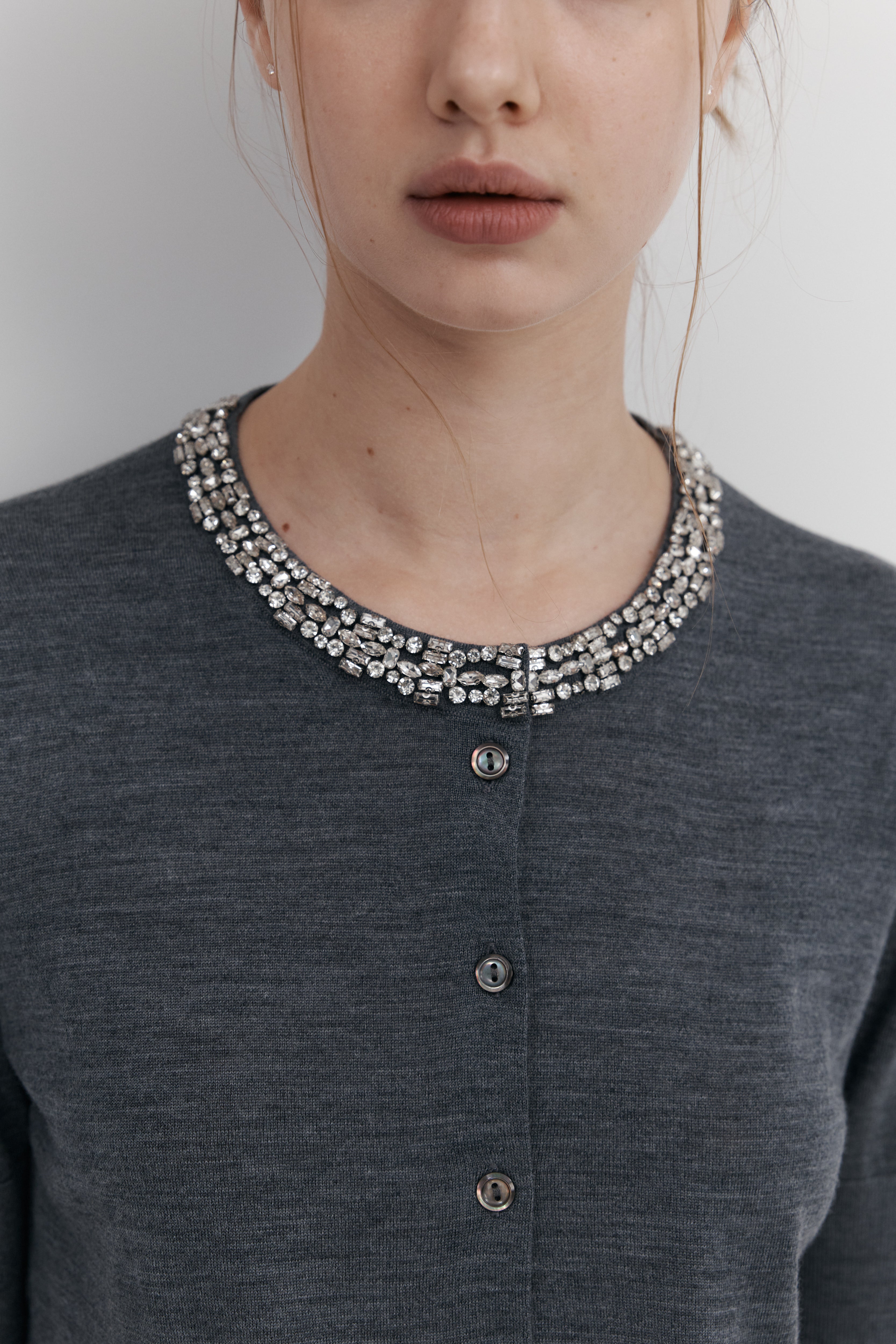 Biella Yarn 울 큐빅 카디건 – 하프슬리브