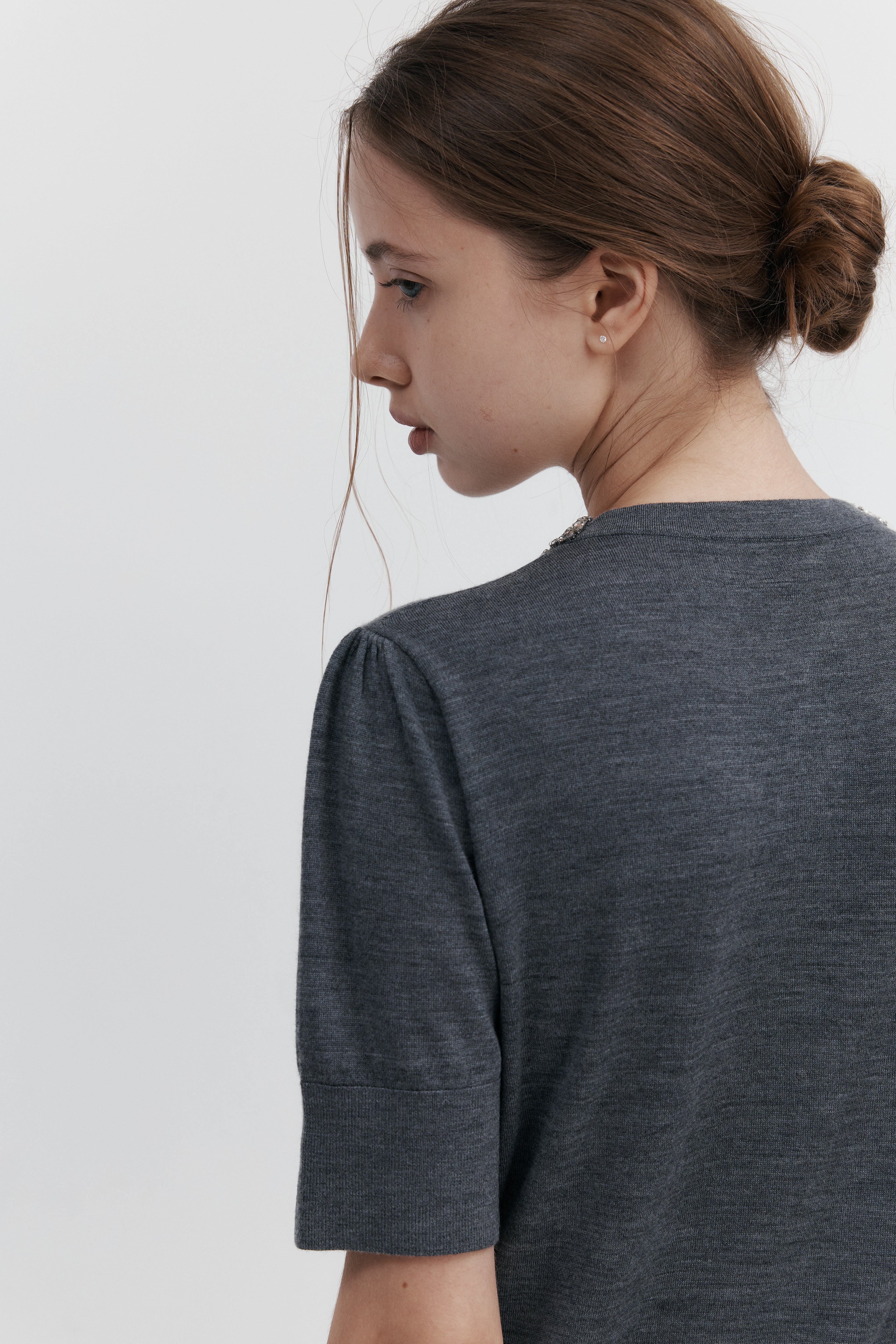 Biella Yarn 울 큐빅 카디건 – 하프슬리브