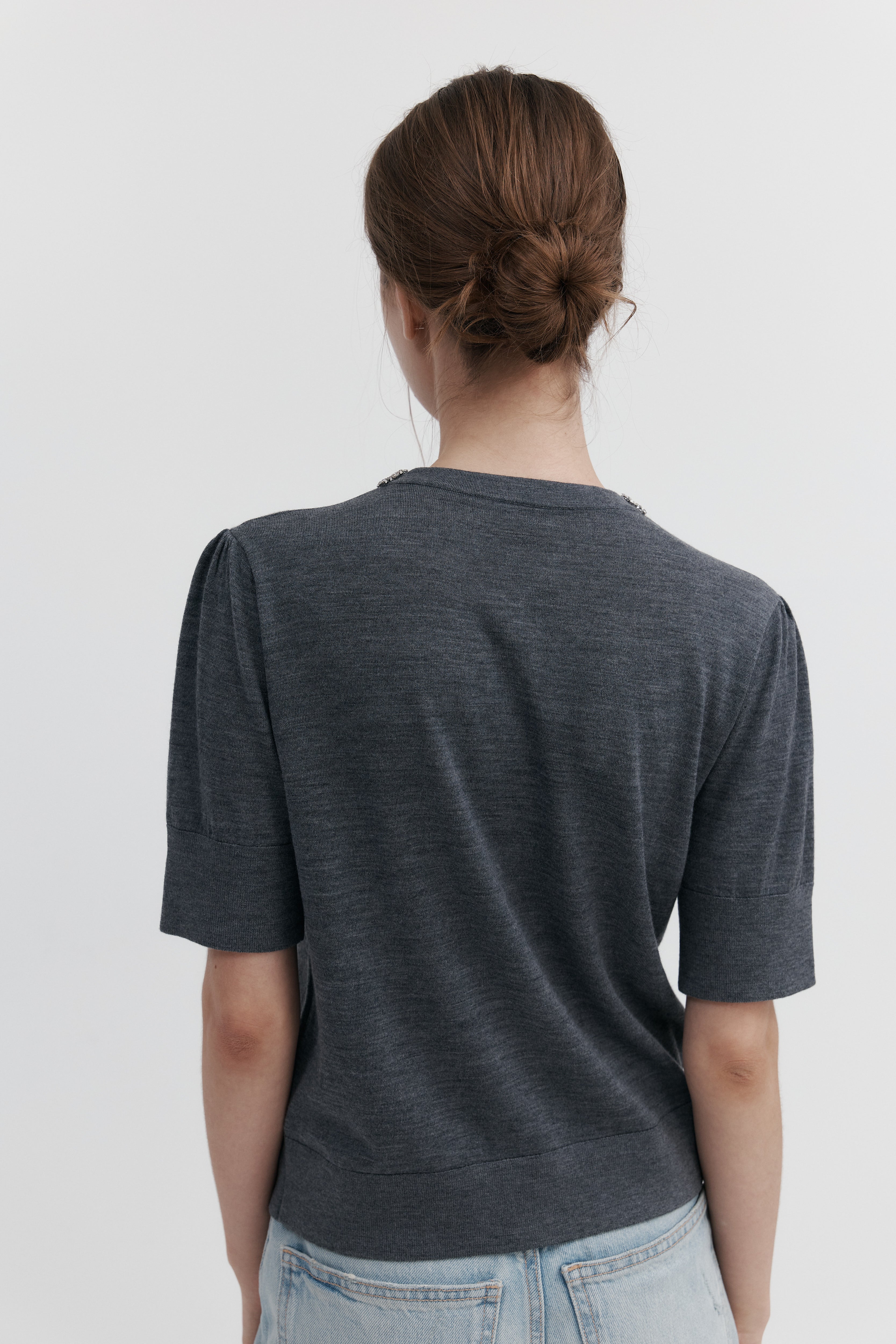 Biella Yarn 울 큐빅 카디건 – 하프슬리브